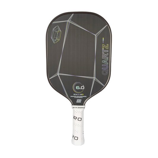Six Zero Quartz Pickleball Paddle - Affordable Premium Construction Raw Carbon (Smoky)