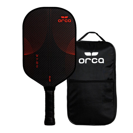 Orca Paddle Co. Wynd Pickleball Paddle Set with Padded Carrying Bag - Light Carbon Fiber Racket with Nomex Honeycomb Core Anti-Slip Grip for Adults - Premium Pickle-Ball Equipment and Accessories